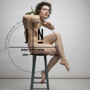 Alice seated/white