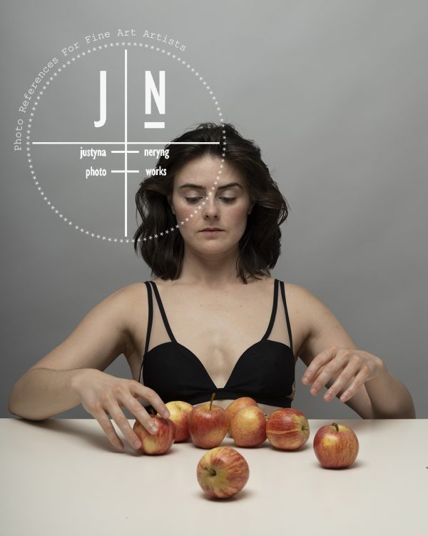 Portrait with red apples /20 shots